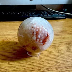 Cherry agate sphere